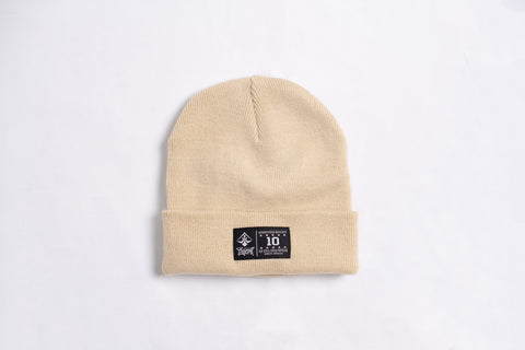 A.H.B (10 YEARS ANNIVERSARY) BEIGE PATCH BEANIE