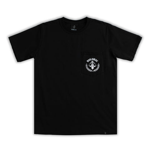 A.H.B. BLACK "WORLDWIDE" POCKET T-SHIRT