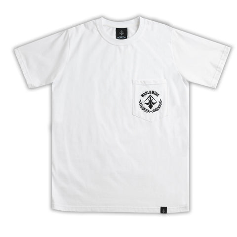 A.H.B. WHITE "WORLDWIDE" POCKET T-SHIRT