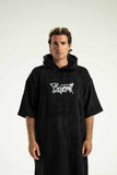 A.H.B. EMBROIDERY BLK "BOYCOTT TAG" PONCHO