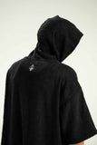A.H.B. EMBROIDERY BLK "BOYCOTT TAG" PONCHO
