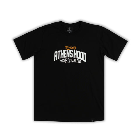 A.H.B. BLACK "ATHENS HOOD WORLDWIDE" T-SHIRT COD:003-507-003