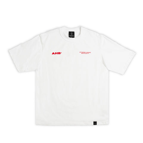 A.H.B. WHITE OVERSIZED "AHB" T-SHIRT COD:003-506-001