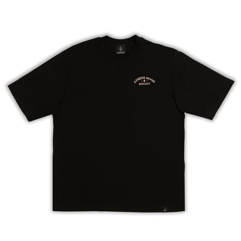 A.H.B. BLACK "ATHENS HOOD" OVERSIZED T-SHIRT COD:003-505-003