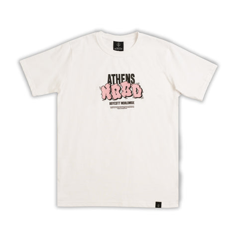 A.H.B. WHITE "ATHENS HOOD GRAPHIC" T-SHIRT COD:003-501-001