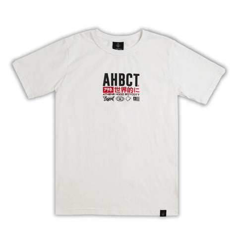 A.H.B. WHITE "AHBCT WORLDWIDE" T-SHIRT COD:003-500-001