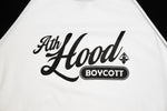 A.H.B. WHITE/BLK RAGLAN 3/4 "ATH HOOD BOYCOTT" COD:003-518-014