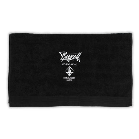 A.H.B. BLACK "BOYCOTT TAG" BEACH TOWEL