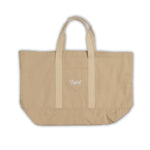 A.H.B. BEIGE CANVAS "BOYCOTT TAG" EXTRA LARGE TOTE BAG