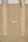 A.H.B. BEIGE CANVAS "BOYCOTT TAG" EXTRA LARGE TOTE BAG