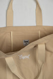 A.H.B. BEIGE CANVAS "BOYCOTT TAG" EXTRA LARGE TOTE BAG