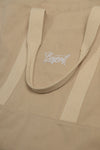 A.H.B. BEIGE CANVAS "BOYCOTT TAG" EXTRA LARGE TOTE BAG