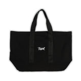 A.H.B. BLACK CANVAS "BOYCOTT TAG" EXTRA LARGE TOTE BAG