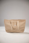 A.H.B. BEIGE CANVAS "BOYCOTT TAG" EXTRA LARGE TOTE BAG