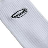 A.H.B. WHITE EMBROIEDERED "OVAL LOGO" SOCKS