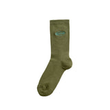 A.H.B. OLIVE EMBROIEDERED "OVAL LOGO" SOCKS