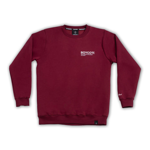 A.H.B. (10 YEARS ANNIVERSARY) MAROON  "REAL CLOTHES FOR REAL PEOPLE" CREWNECK COD :002-461-004