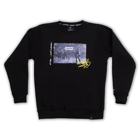 A.H.B. (10 YEARS ANNIVERSARY) BLACK "RALLY BCT MEANING" CREWNECK COD: 002-454-003