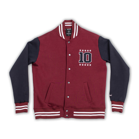 A.H.B. BLUE MAROON EMBROIDERY "10 YEARS ANNIVERSARY" COLLEGE JACKET COD:006-464-041