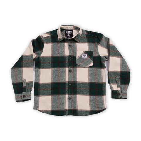 A.H.B. GREEN/GREY "LOGO PATCH" FLANNEL SHERPA