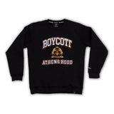 A.H.B. (1O YEARS ANNIVERSARY) BLACK EMBROIDERED  "ATHENS STREET COLLEGE" CREWNECK COD:002-453-003