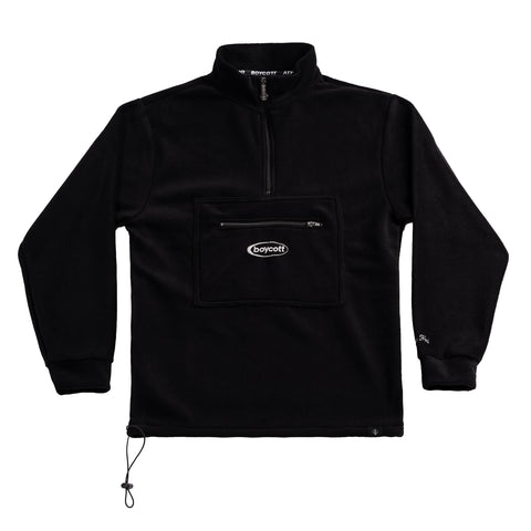 A.H.B. BLK EMBROIDERED "OVAL BOYCOTT" FLEECE COD:008-610-003