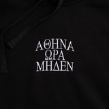 A.H.B. BLK EMBROIDERED "ΑΘΗΝΑ ΩΡΑ ΜΗΔΕΝ" HOODIE COD:001-601-003