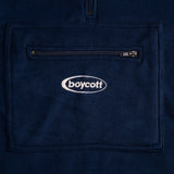 A.H.B. NAVY BLUE EMBROIDERED "OVAL BOYCOTT" FLEECE COD:008-610-006