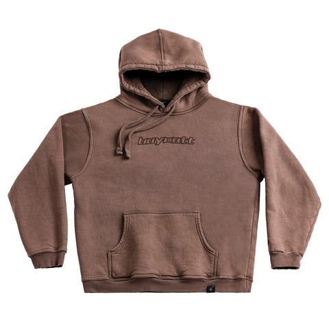 A.H.B. BROWN STONEWASHED EMBROIDERED "BOYCOTT" HOODIE COD:001-600-317
