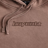 A.H.B. BROWN STONEWASHED EMBROIDERED "BOYCOTT" HOODIE COD:001-600-317
