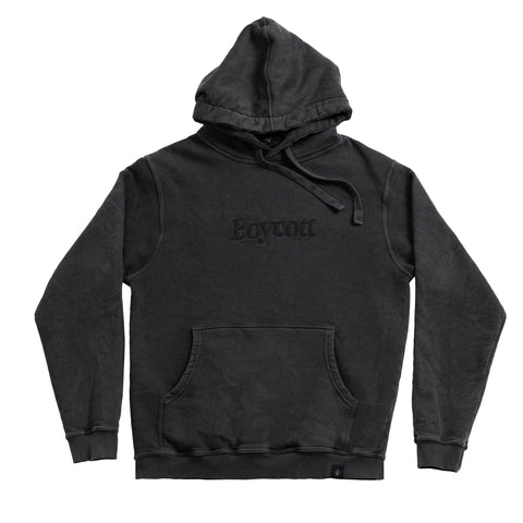 A.H.B BLACK STONEWASHED "BOYCOTT" HOODIE COD:001-547-050
