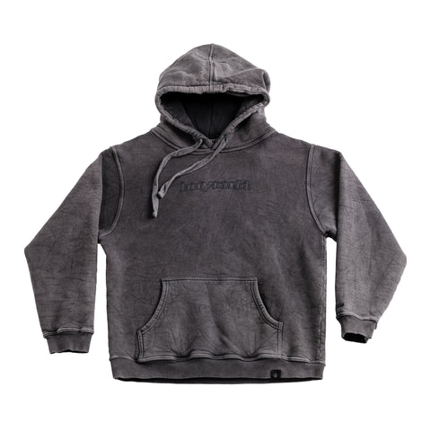 A.H.B. BLK STONEWASHED  EMBROIDERED "BOYCOTT" HOODIE COD:001-600-303