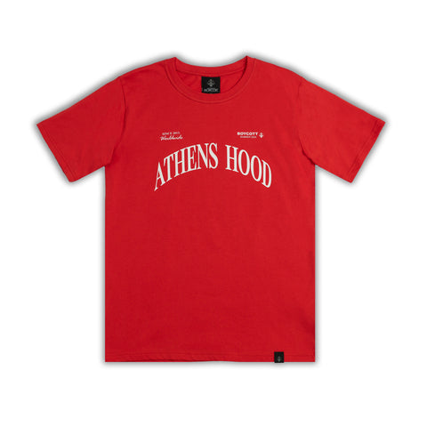 A.H.B RED "ATHENS HOOD" T-SHIRT COD:003-512-007