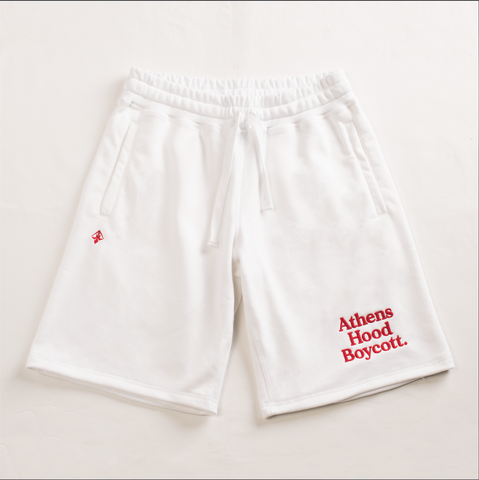 A.H.B. WHITE "ATHENS HOOD BOYCOTT" EMBROIEDED SHORTS COD : 070-343-001