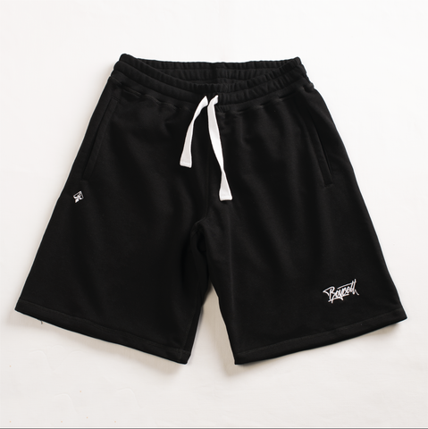 A.H.B. BLACK "BOYCOTT TAG" EMBROIEDED SHORTS COD : 070-346-003