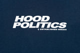 A.H.B. NAVY BLUE "HOOD POLITICS" T-SHIRT COD:003-409-006