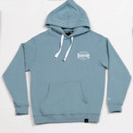 A.H.B. DUSTY BLUE EMBROIDERED "BOYCOTT" HOODIE COD:001-427-035