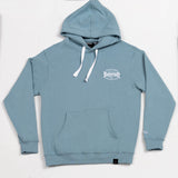 A.H.B. DUSTY BLUE EMBROIDERED "BOYCOTT" HOODIE COD:001-427-035