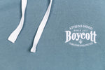 A.H.B. DUSTY BLUE EMBROIDERED "BOYCOTT" HOODIE COD:001-427-035