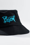 A.H.B. BLACK "BLUE BOYCOTT TAG" BUCKET HAT COD:023-434-003