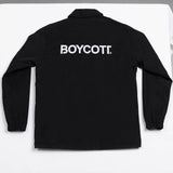 A.H.B. BLACK EMBROIEDED "LOGO BOYCOTT" COACH JACKET  COD:061-439-003