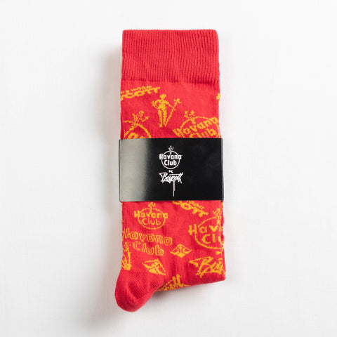 A.H.B. X HAVANA CLUB BLACK "PATTERN LOGO" SOCKS   COD : 090-355-007