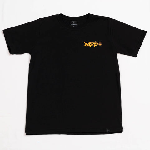 A.H.B. BLACK "HOOD POLITICS CALIGRAPHY" T-SHIRT COD:003-407-003