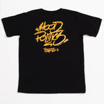 A.H.B. BLACK "HOOD POLITICS CALIGRAPHY" T-SHIRT COD:003-407-003