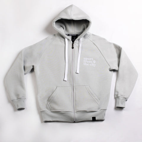 A.H.B. ICE GREY "APART FROM THE CITY" ZIP HOODIE COD:006-372-036