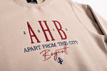 A.H.B. BEIGE "AHB APART FROM THE CITY" EMBROIDERED CREWNECK COD:002-385-037