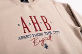 A.H.B. BEIGE "AHB APART FROM THE CITY" EMBROIDERED CREWNECK COD:002-385-037