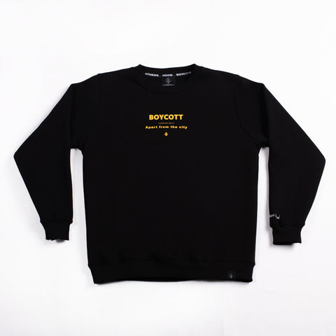 A.H.B. BLACK "ATHENA STAMP" CREWNECK COD:002-377-003