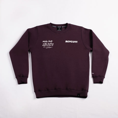 A.H.B. BURGUNDY "HIDDEN IDENTITIES" CREWNECK COD:002-382-024