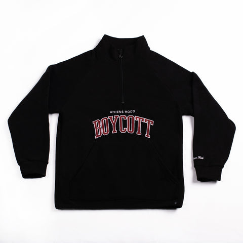 A.H.B. BLACK "BOYCOTT" EMBROIDERED FLEECE CREWNECK COD:008-376-003